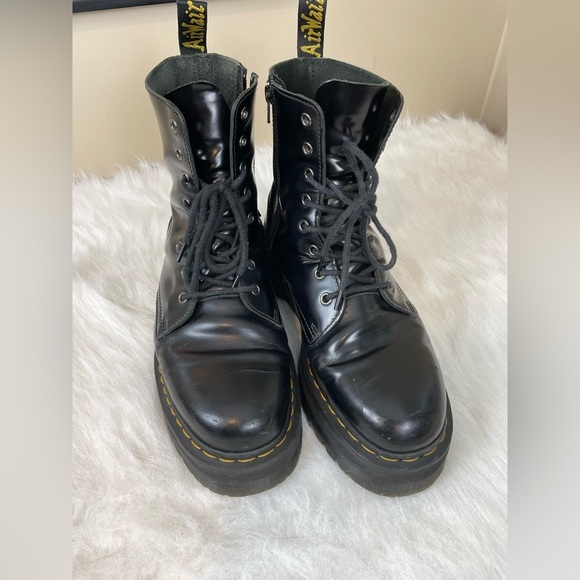 Dr Marten Jadon Platform Smooth Black Lace-Up Boots Mens 11 - Picture 5 of 15